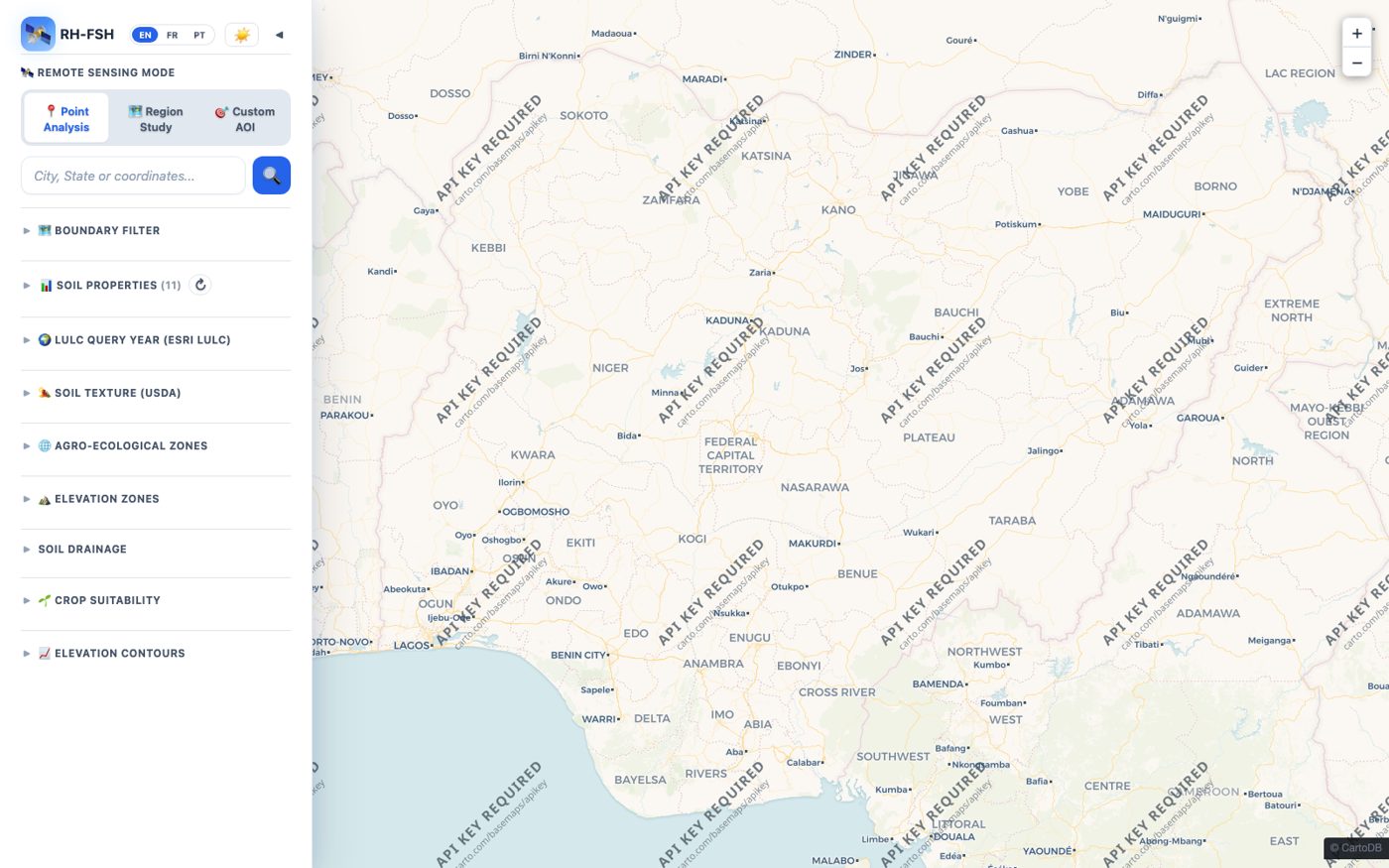 WebGIS Soil Map Explorer — filter by boundary, soil property, land cover and more, over West Africa